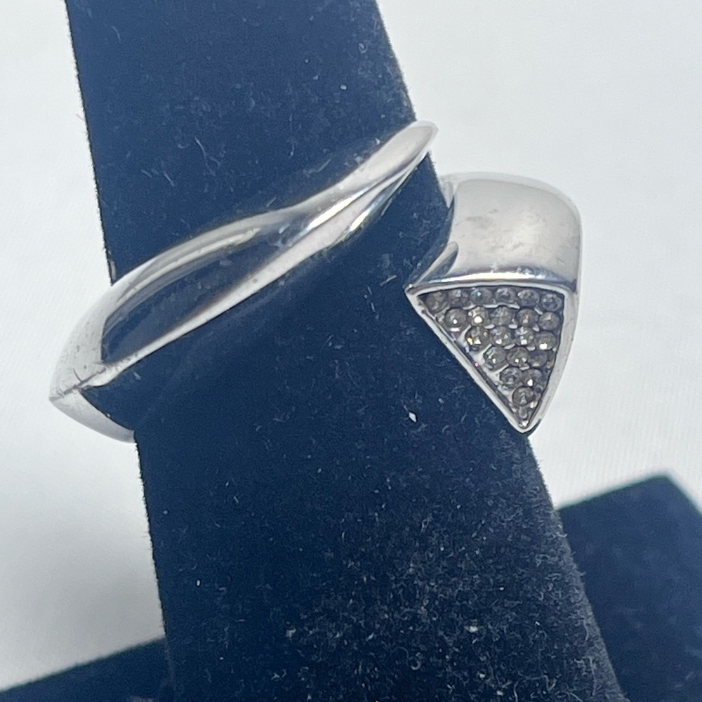 Vince Camuto Silver Open Band Ring with Pavé Triangle